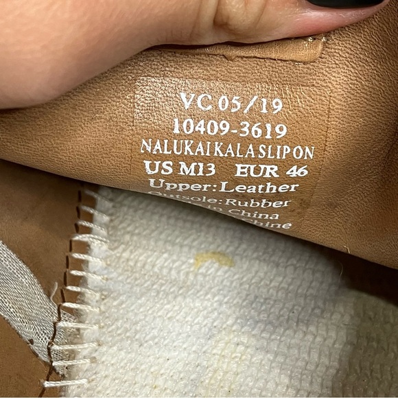 Olukai Nalukai Kala slip on shoes loafers tan brown men’s size 13 casual trendy - Picture 11 of 11